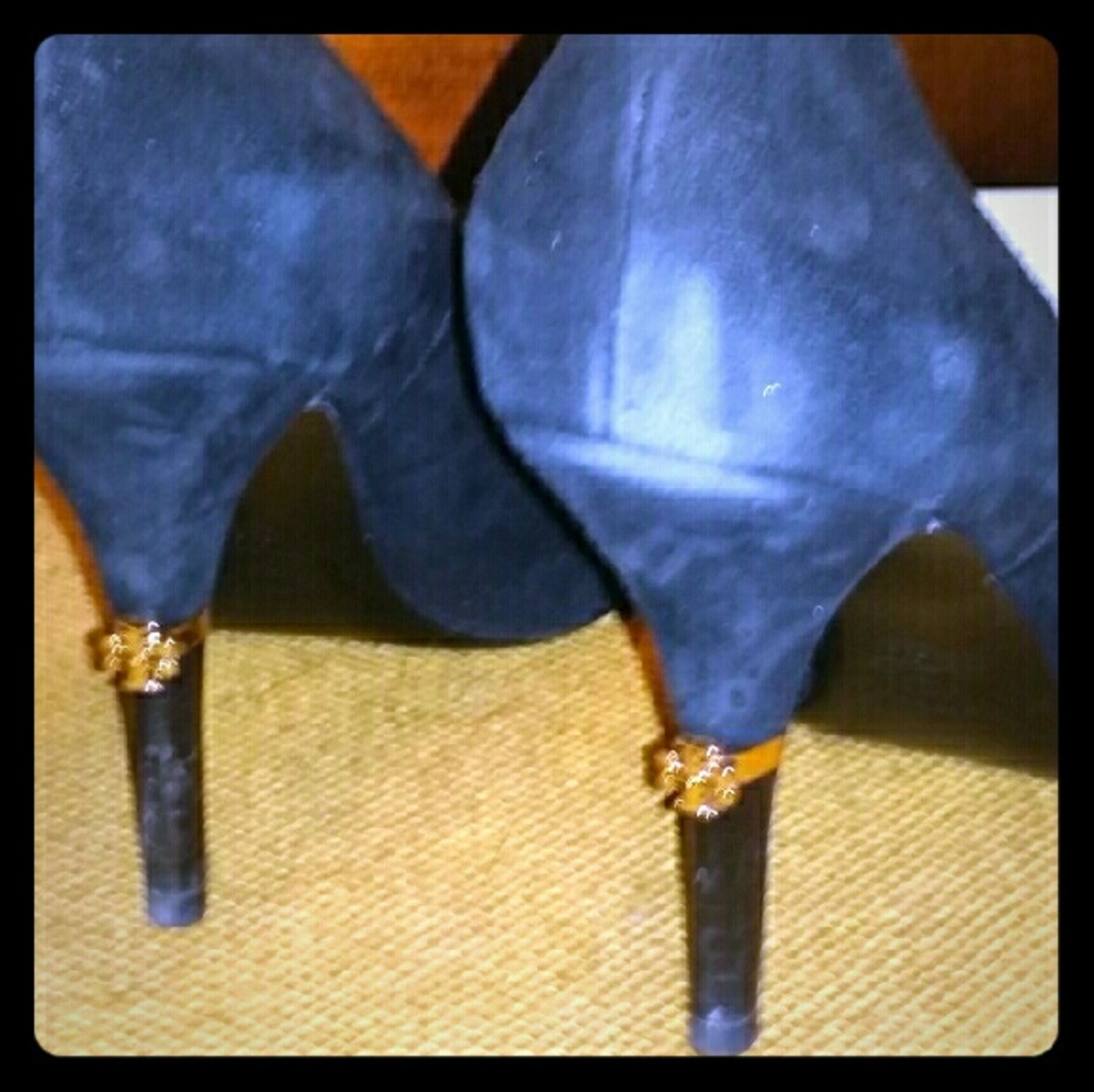 Tory Burch Black Suede Heels